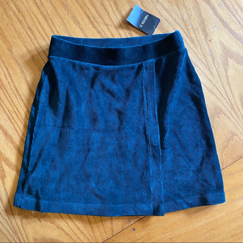 Emerald green velvet skirt
